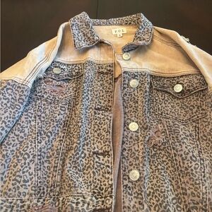 POL Animal Print Denim Jacket